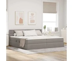 Lova su daiktų laikymo vieta ir čiužiniu Taupe 200 x 200 cm