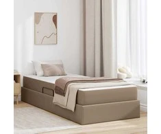 Lova su daiktų laikymo vieta ir čiužiniu 2 pcs Kapučino Oda