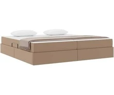 Lova su daiktų laikymo vieta ir čiužiniu 2 pcs Kapučino Oda