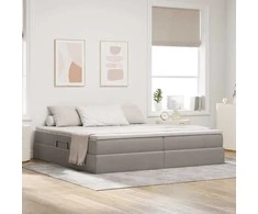 Lova su daiktų laikymo vieta ir čiužiniu Taupe 200 x 200 cm