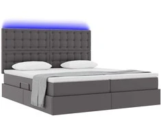 Lova su daiktų laikymo vieta ir LED Pilka 180 x 200 cm