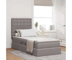 Lova su daiktų laikymo vieta ir LED su LED Taupe 90 x 200 cm