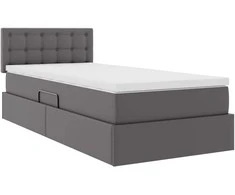Lova su daiktų laikymo vieta ir LED Pilka 90 x 200 cm