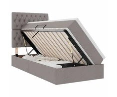 Lova su daiktų laikymo vieta ir LED su LED Taupe 90 x 200 cm