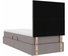 LED saugojimo lova su čiužiniu Taupe 100 x 200 cm Audinys