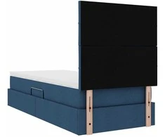 LED saugojimo lova su čiužiniu Mėlyna 90 x 190 cm Audinys