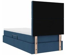LED saugojimo lova su čiužiniu Mėlyna 90 x 190 cm Audinys