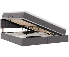 Lova su daiktų laikymo vieta ir LED su LED Pilka 160 x 200 cm