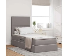Lova su daiktų laikymo vieta ir LED su LED Taupe 90 x 190 cm