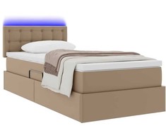 Lova su daiktų laikymo vieta ir LED su LED Kapučino 90 x 200 cm