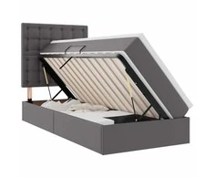 Lova su daiktų laikymo vieta ir LED su LED Pilka 90 x 190 cm
