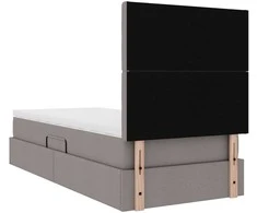 LED saugojimo lova su čiužiniu Taupe 90 x 200 cm Audinys