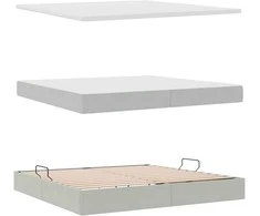 Lova su daiktų laikymo vieta ir čiužiniu 200 x 200 cm Aksomas