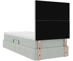LED saugojimo lova su čiužiniu Šviesiai pilka 100 x 200 cm