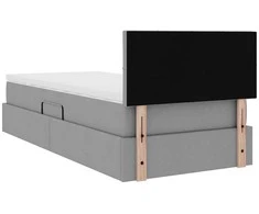 LED saugojimo lova su čiužiniu Šviesiai pilka 90 x 200 cm