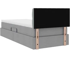 LED saugojimo lova su čiužiniu Šviesiai pilka 90 x 200 cm