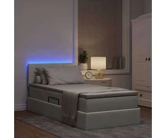 LED saugojimo lova su čiužiniu Šviesiai pilka 90 x 200 cm