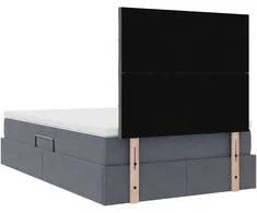 LED saugojimo lova su čiužiniu Tamsiai pilka 120 x 190 cm