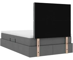 LED saugojimo lova su čiužiniu Tamsiai pilka 120 x 190 cm