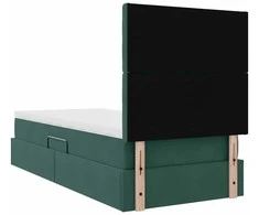 LED saugojimo lova su čiužiniu Tamsiai žalia 90 x 190 cm