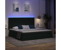 LED saugojimo lova su čiužiniu Tamsiai žalia 200 x 200 cm