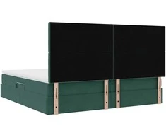 LED saugojimo lova su čiužiniu Tamsiai žalia 200 x 200 cm