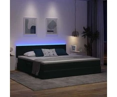 LED saugojimo lova su čiužiniu Tamsiai žalia 200 x 200 cm