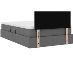 LED saugojimo lova su čiužiniu Tamsiai pilka 120 x 190 cm