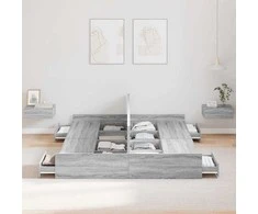 Lova su daiktų laikymo vieta Pilkas Sonoma 135 x 190 cm
