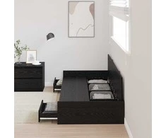 Lova Lovos rėmas Juodas ąžuolas 75 x 190 cm Apdirbta mediena
