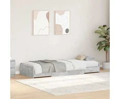 Lova Lovos rėmas Betono pilka 90 x 190 cm Apdirbta mediena