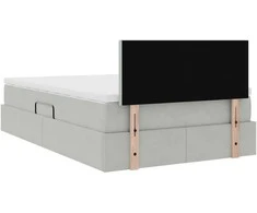 LED saugojimo lova su čiužiniu Šviesiai pilka 120 x 200 cm