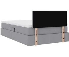 LED saugojimo lova su čiužiniu Šviesiai pilka 120 x 200 cm