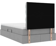 LED saugojimo lova su čiužiniu Šviesiai pilka 120 x 200 cm
