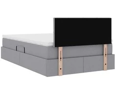 LED saugojimo lova su čiužiniu Šviesiai pilka 120 x 200 cm