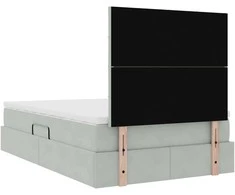 LED saugojimo lova su čiužiniu Šviesiai pilka 120 x 200 cm