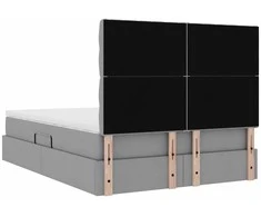LED saugojimo lova su čiužiniu Šviesiai pilka 140 x 190 cm
