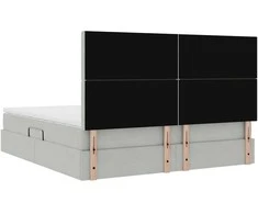 LED saugojimo lova su čiužiniu Šviesiai pilka 160 x 200 cm