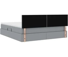 LED saugojimo lova su čiužiniu Šviesiai pilka 180 x 200 cm