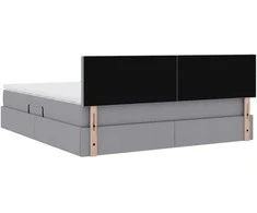 LED saugojimo lova su čiužiniu Šviesiai pilka 180 x 200 cm