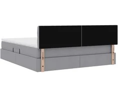 LED saugojimo lova su čiužiniu Šviesiai pilka 180 x 200 cm