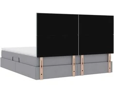 LED saugojimo lova su čiužiniu Šviesiai pilka 180 x 200 cm
