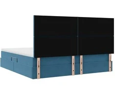 LED saugojimo lova su čiužiniu Tamsiai mėlyna 200 x 200 cm