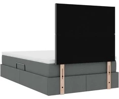 LED saugojimo lova su čiužiniu Tamsiai pilka 120 x 200 cm