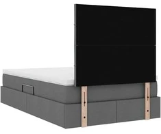LED saugojimo lova su čiužiniu Tamsiai pilka 120 x 200 cm