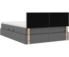 LED saugojimo lova su čiužiniu Tamsiai pilka 140 x 200 cm