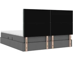 LED saugojimo lova su čiužiniu Tamsiai pilka 160 x 200 cm