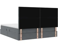LED saugojimo lova su čiužiniu Tamsiai pilka 180 x 200 cm