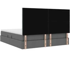 LED saugojimo lova su čiužiniu Tamsiai pilka 180 x 200 cm
