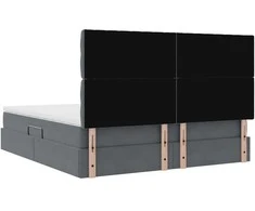 LED saugojimo lova su čiužiniu Tamsiai pilka 180 x 200 cm